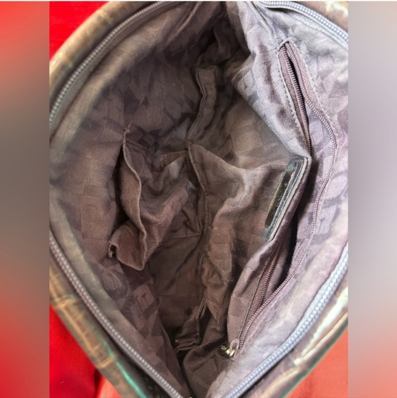 Furla eggplant Croc-Embossed Clutch - Picture 3 of 11